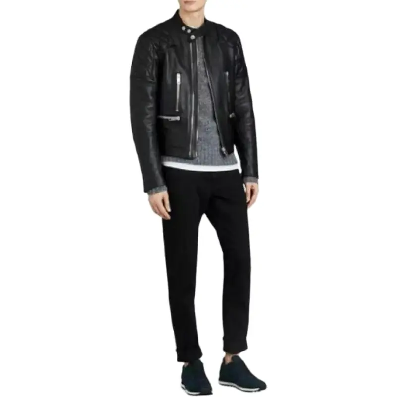 Burberry Leather Jacket Men's Black-4