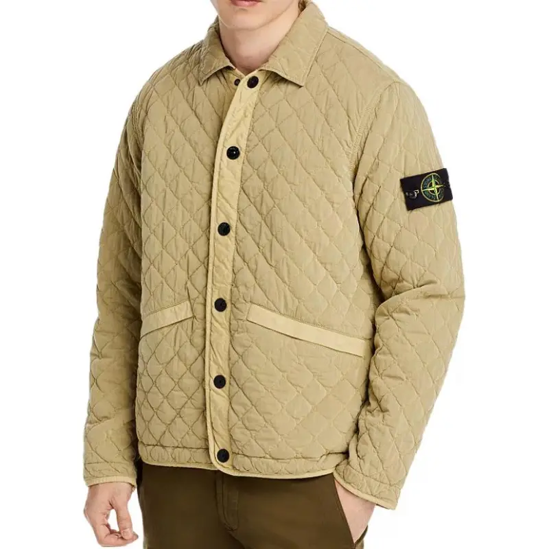 STONE ISLAND Compass Patch Quilted Buttoned Jacket-2
