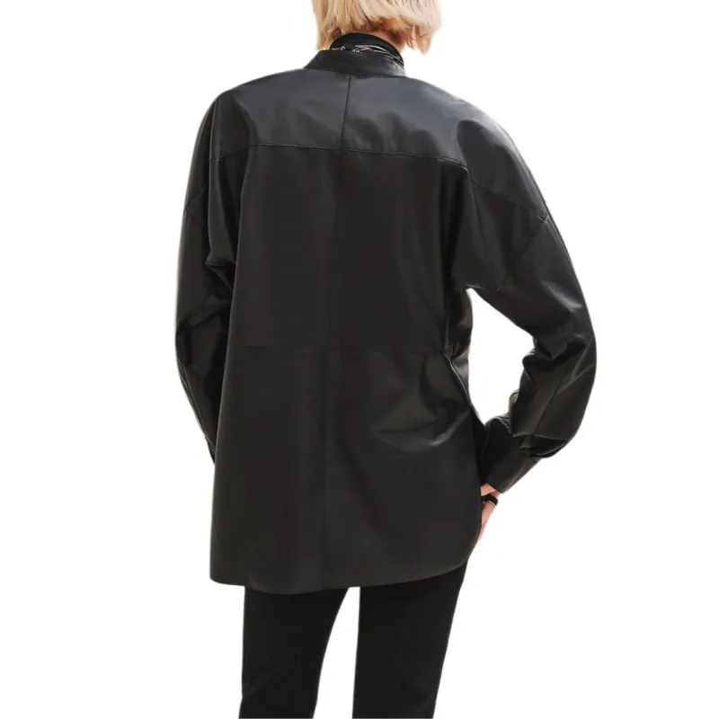 HERMES FW24 Leather Jacket Women's Black-1
