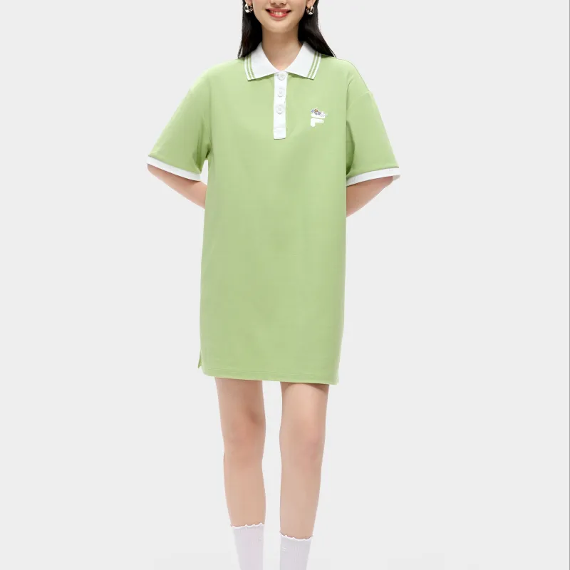FILA FUSION POLO Short-Sleeved Dress Women's Creamy Fruit Green-4