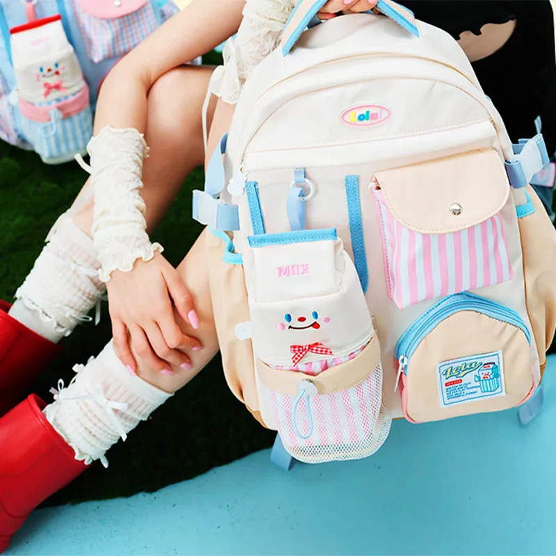LOLA DESIGN Polyester Backpack Large Size Women's Multicolor-1