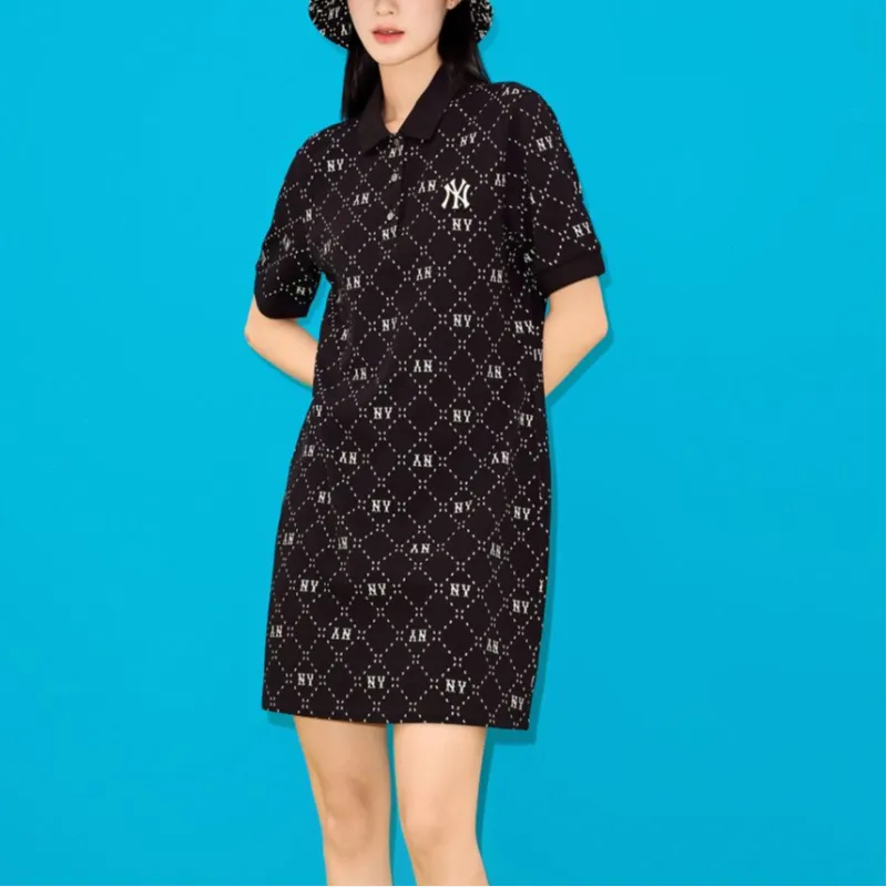 MLB Short Sleeved Dresses Women's Black-3