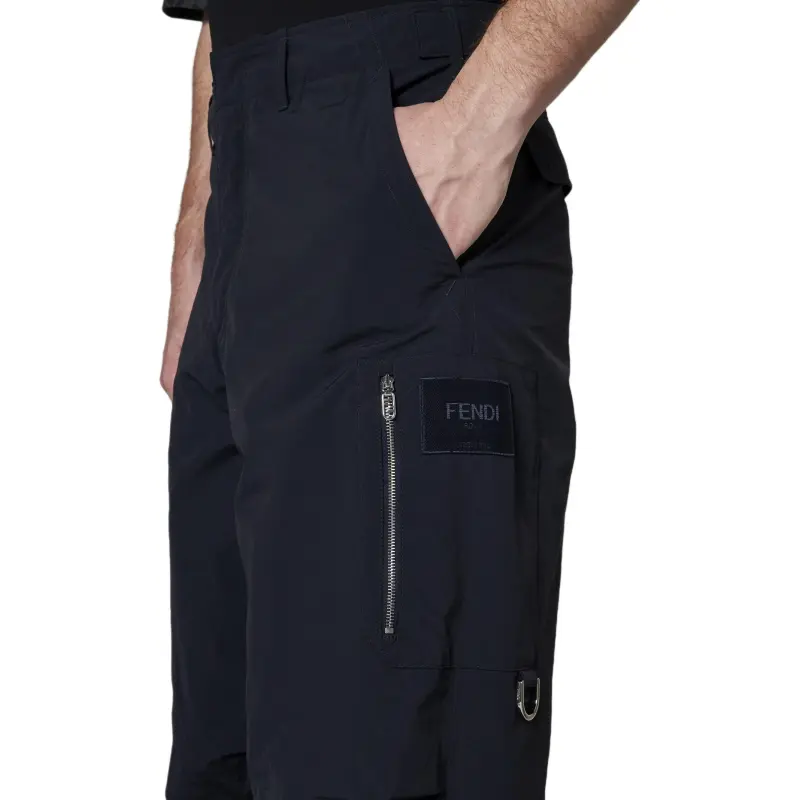 FENDI Logo Patch Ripstop Cargo Trousers-4