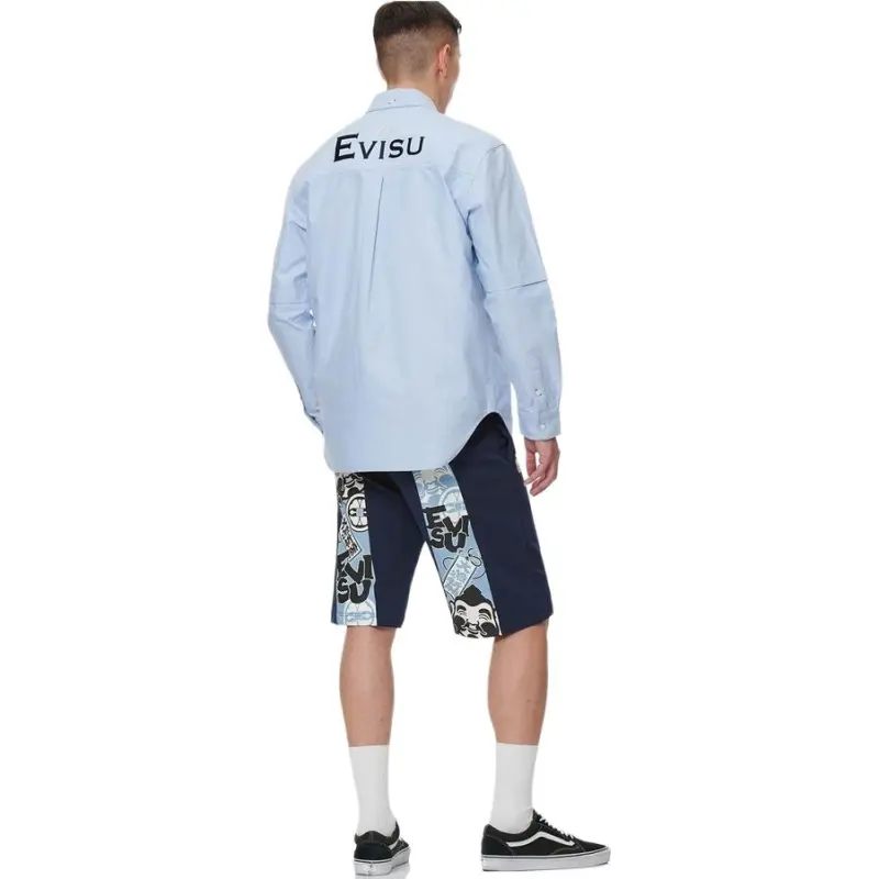 EVISU Casual Shorts Men Dark Blue-4