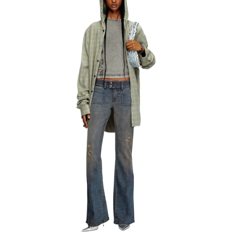 DIESEL D Hush Distressed Flared Jeans-3
