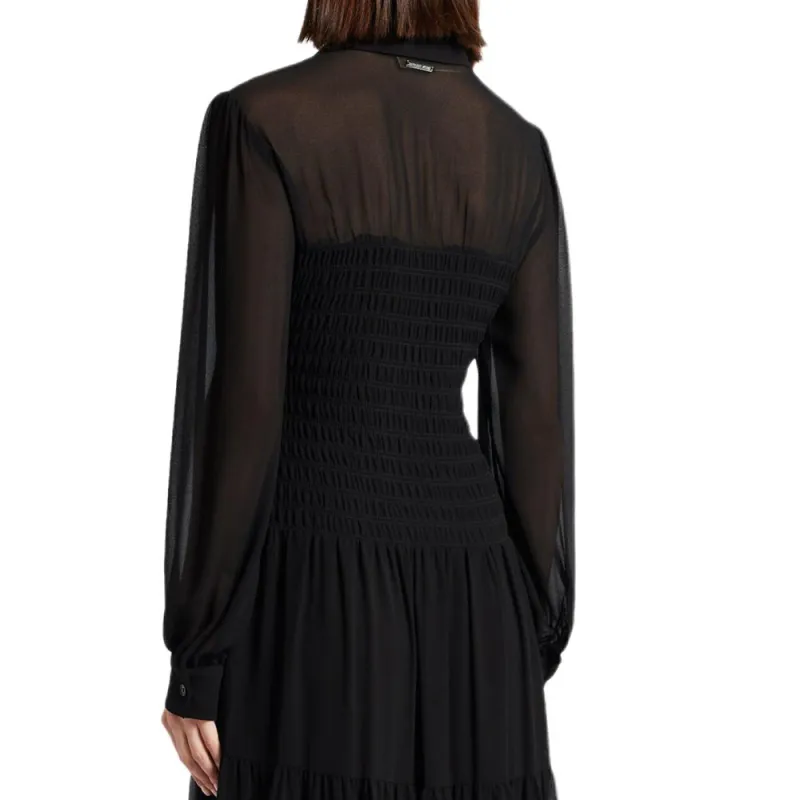 MICHAEL KORS Smocked Georgette Shirtdress-5