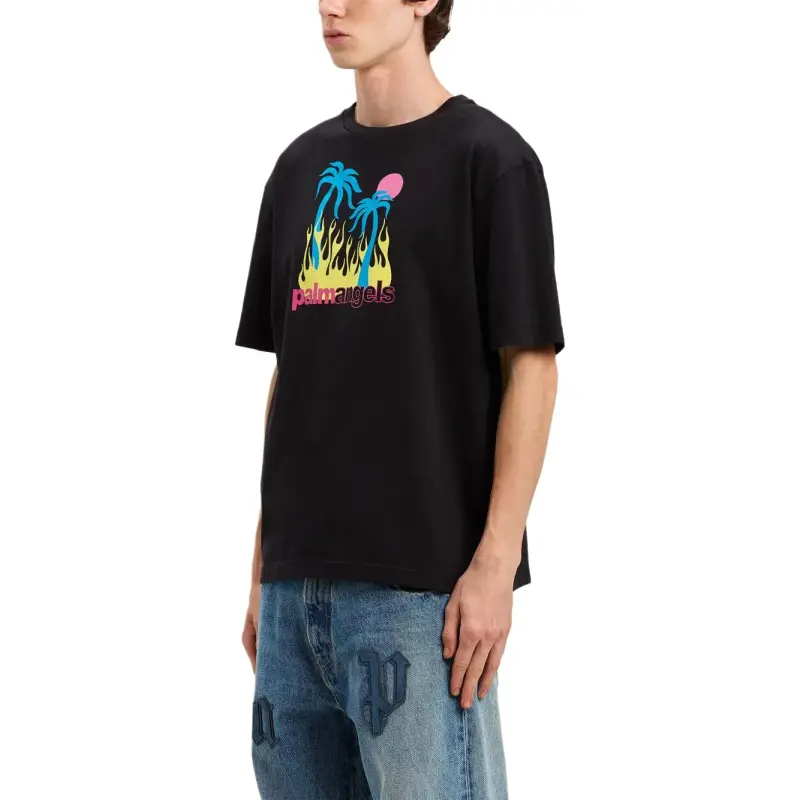 PALM ANGELS Burning Oasi Slim Tee-3