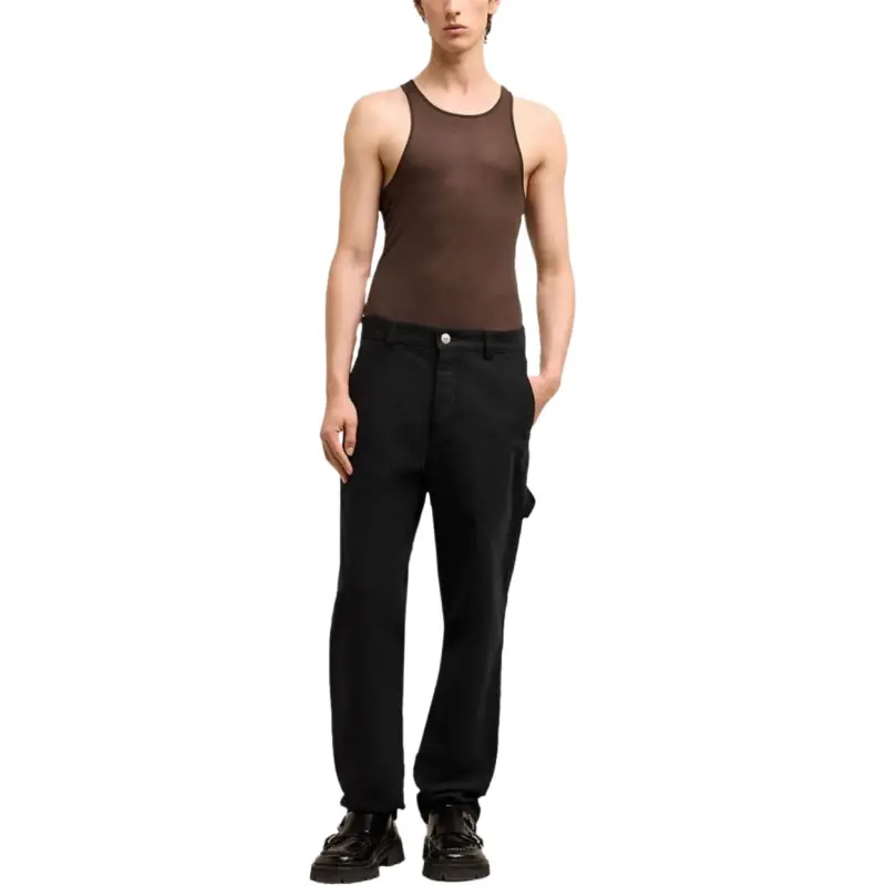 AMIPARIS Logo patch Straight leg Worker Trousers-1
