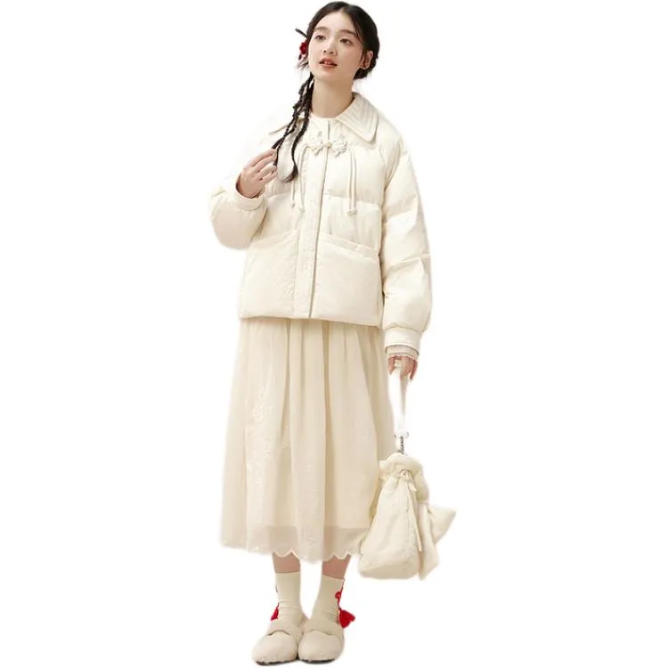 ZIHAN Down Jacket Women's Beige Gold-2