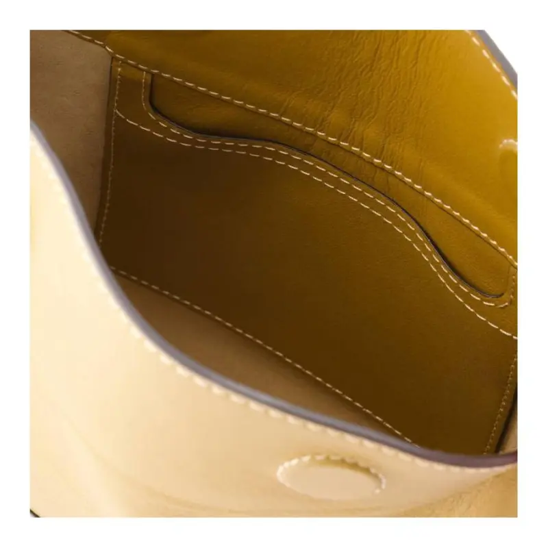 Vanessa Bruno Cow Leather Shoulder Bag, Crossbody Bag, Handbag Women's Ginger Yellow-3