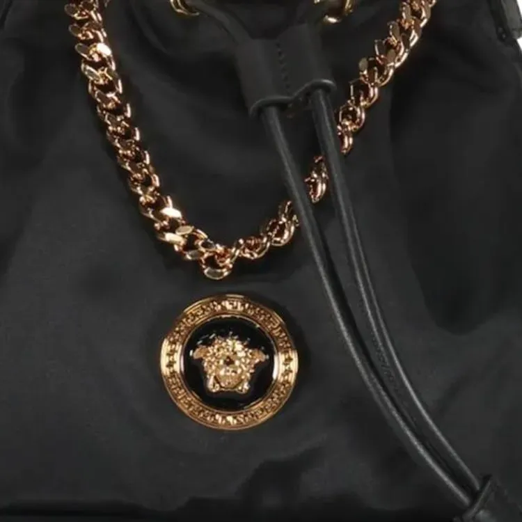 FANSIZHE La Medusa Polyamide Bucket Bag, Shoulder Bag, Crossbody Bag Women's Black-3