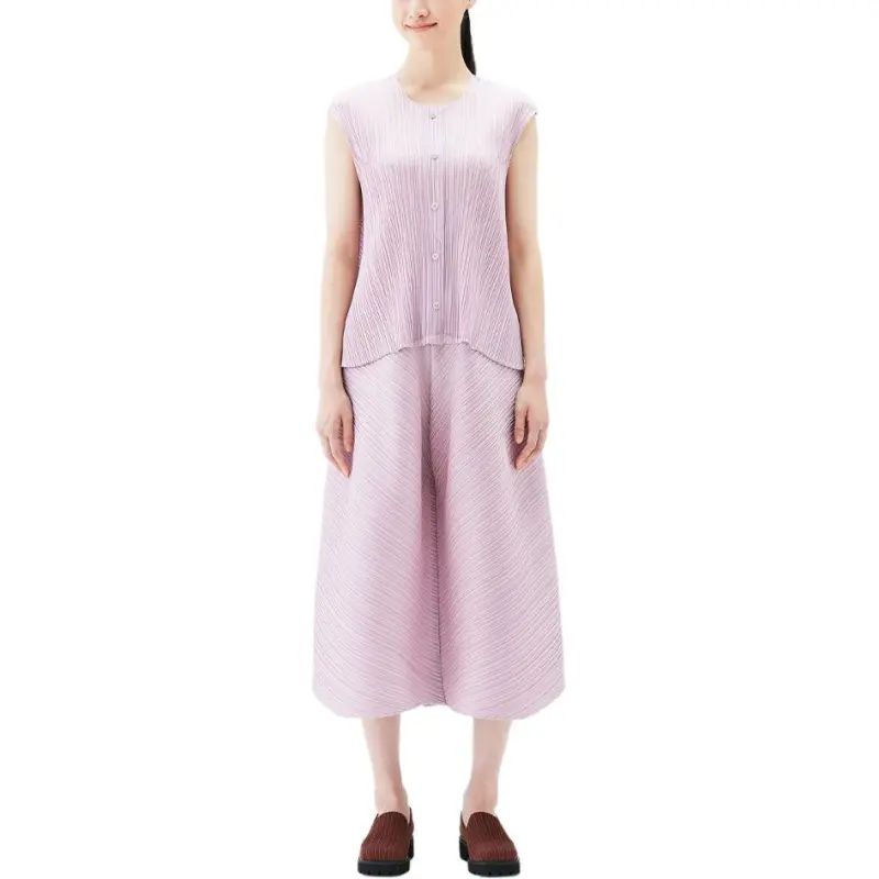 PLEATS PLEASE ISSEY MIYAKE Vest Women's Gray Pink-1