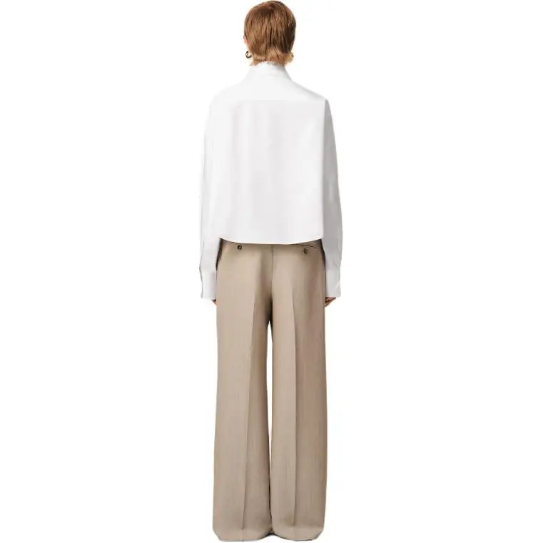 Ami Paris Logo Detailed Buttoned Cropped Shirt-3
