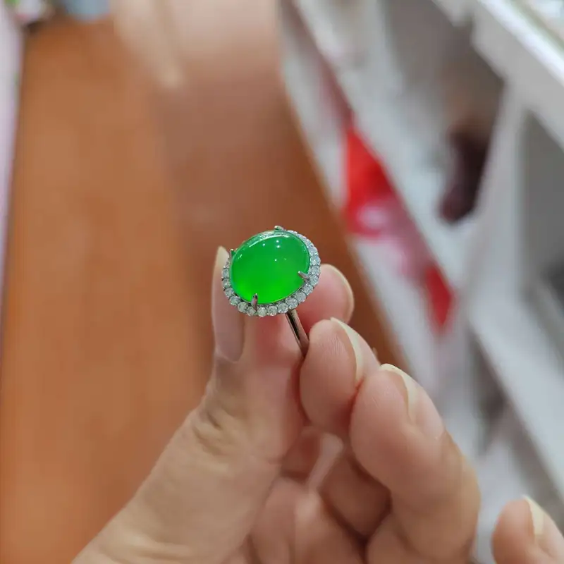 Gifts Chalcedony Jade Rings Unisex-10