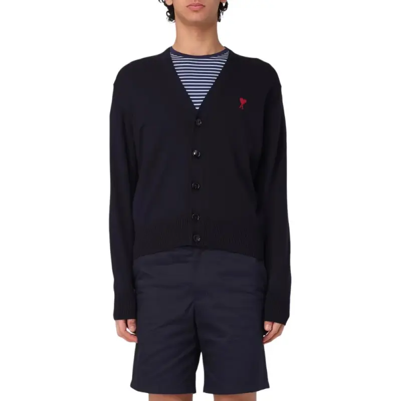 AMIPARIS Paris Ami De Coeur Crewneck Knitted Cardigan-3
