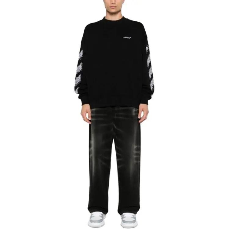 OFF WHITE Logo Embroidered Crewneck Sweatshirt-3