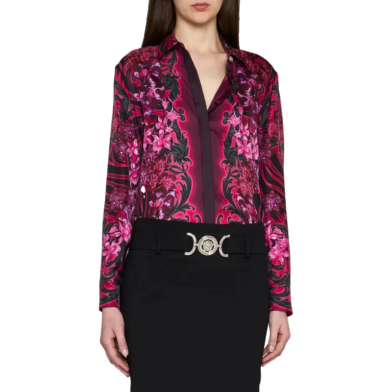 VERSACE Shirts Women's Fuchsia Flower-3