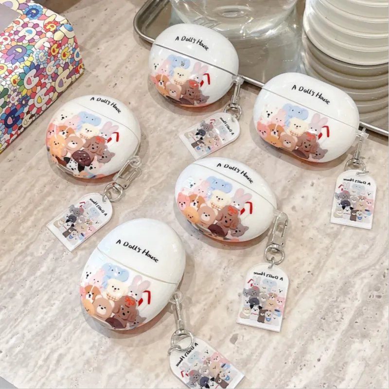Kona Chun Compatible With FreeBuds 4/4e/5 TPU Fully Enclosed Cartoon Cute Doll With Impact Resistant Headphone Cases-2
