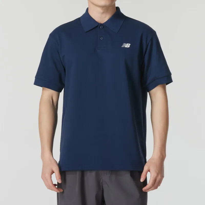New Balance Polo Shirt Men's Marine Blue-2
