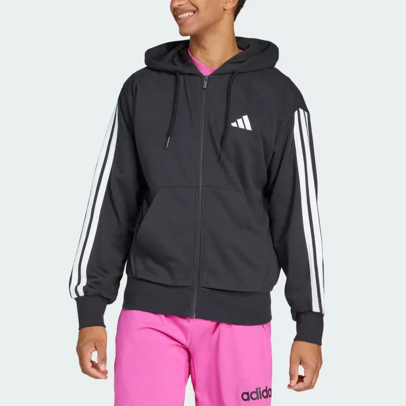 Adidas Essentials 3 Stripes French Terry Full Zip Hoodie-1