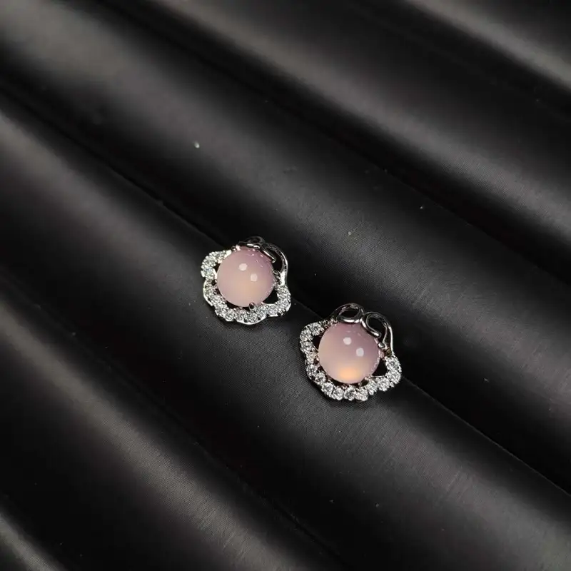 JUNWEN Chalcedony Stud Earrings Women's-3