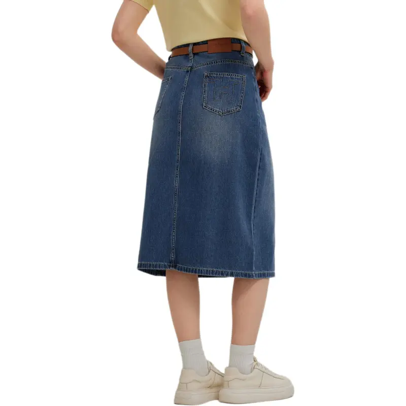 Hush Puppies Denim Long Skirt Women's Blue-1
