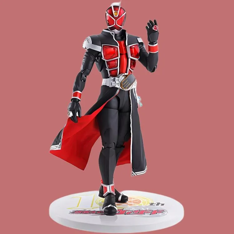BANDAI SHF Real Bone Carving, Kamen Rider Wizard, Flame Shape 10th Anniversary Edition Action Figures Small Size-2