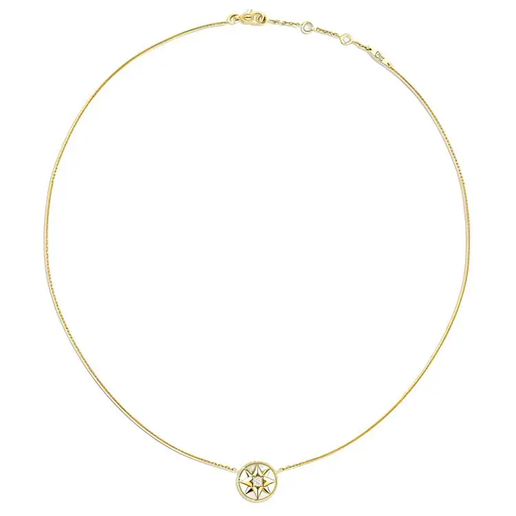 DIOR 18K Gold, Diamond, Mother Of Pearl Necklaces Women's White-1