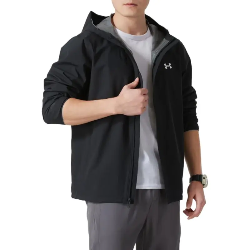 Under Armour Ua Stormproof Cloudstrike Jacket Unisex Black, Comes With Necklace-5