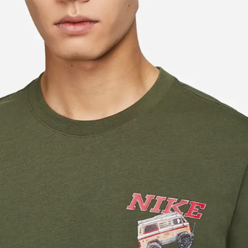 Nike T Shirts Men Khaki Green-3