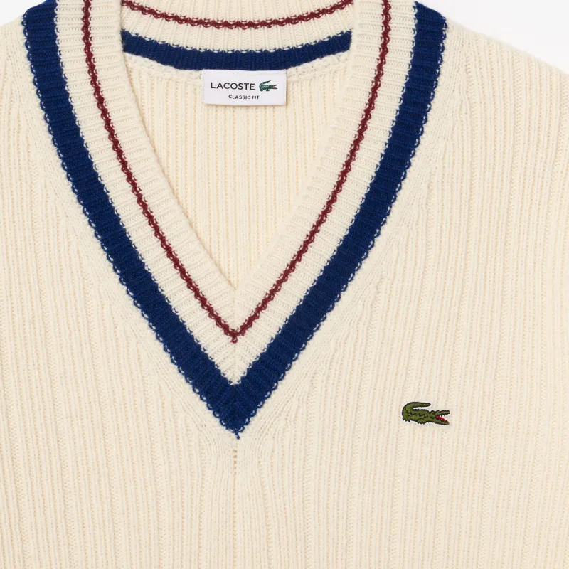 LACOSTE Classic V Neck Knitwear-4