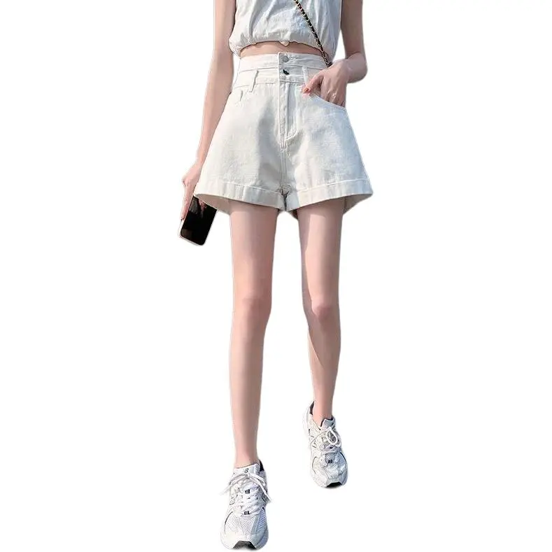 Concubine Zhu Denim Shorts Women's White-1
