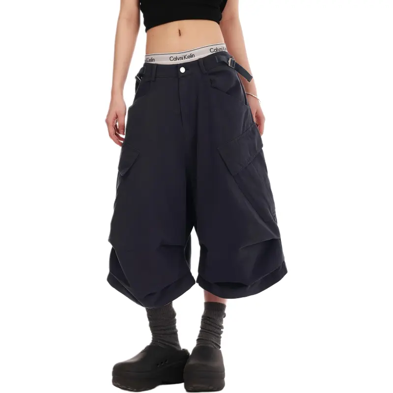 VINMUK Cargo Shorts Unisex Black-12