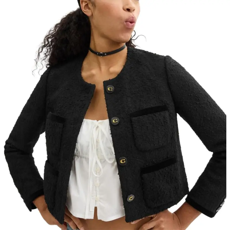 COACH Jackets Coats Women's Black-3