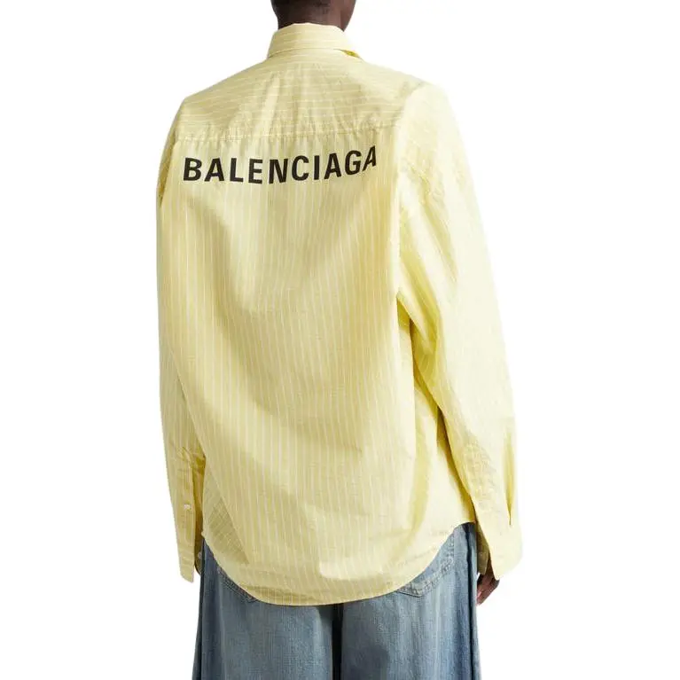 Balenciaga Cocoon Shirt 'Light Yellow/White'-4