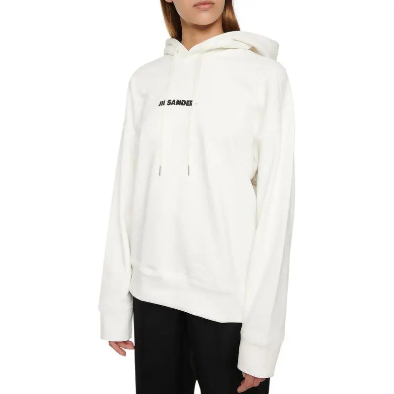 JIL SANDER Logo print Drawstring Hoodie-4