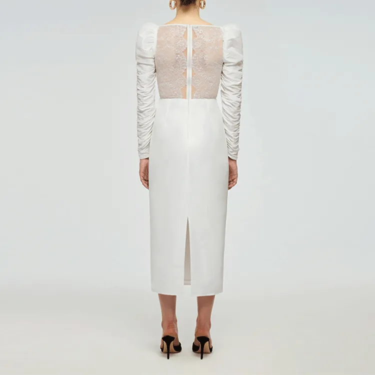 Self portrait SS22 Long Sleeved Dresses Women's White-2