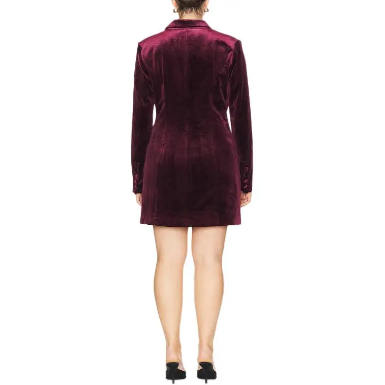 GOOD AMERICAN Long Sleeved Dress Women's Dark Red-4