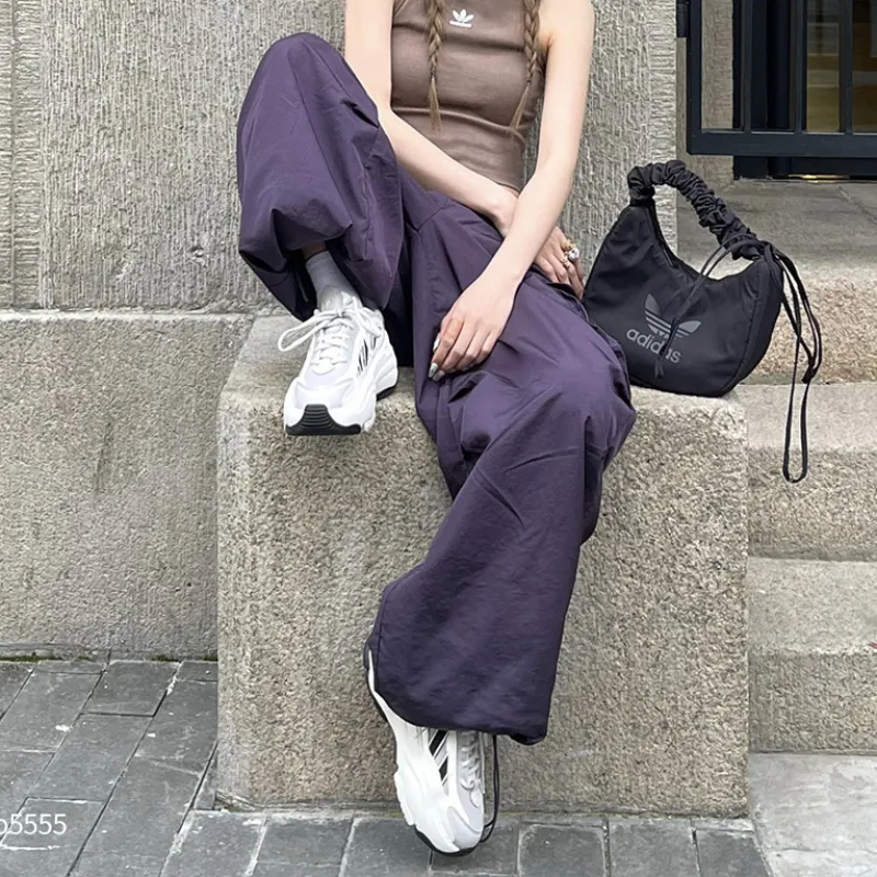 Adidas Originals Adicolor Casual Pants Women's Black Purple-2