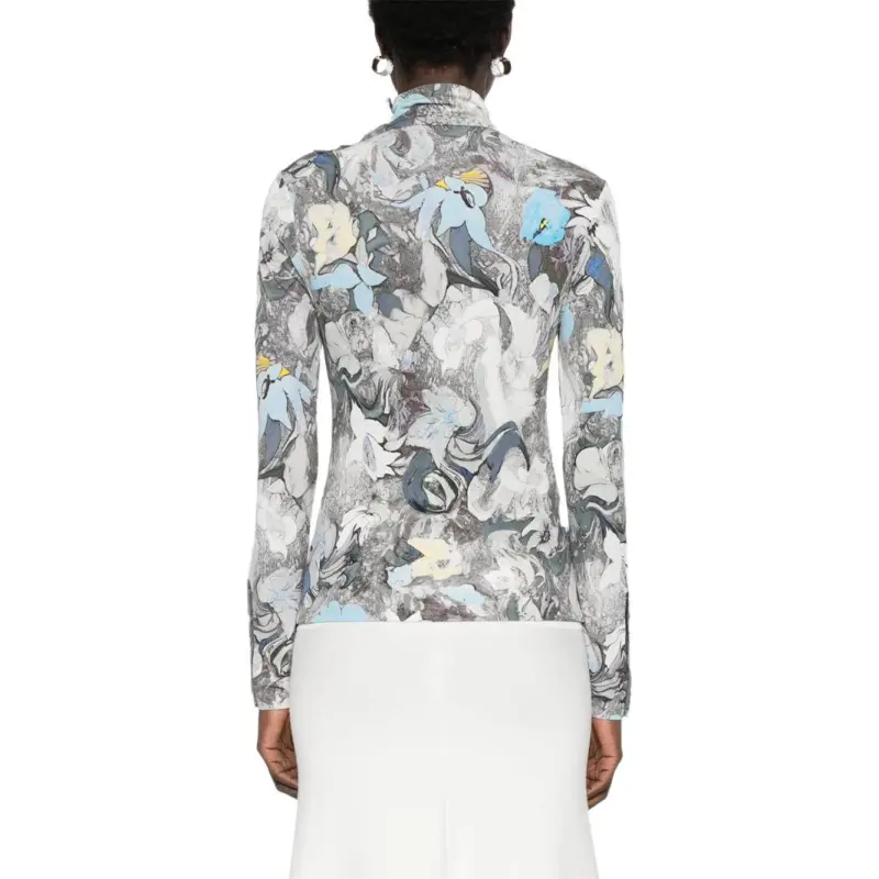 TORY BURCH Floral Printed Turtleneck Top-3