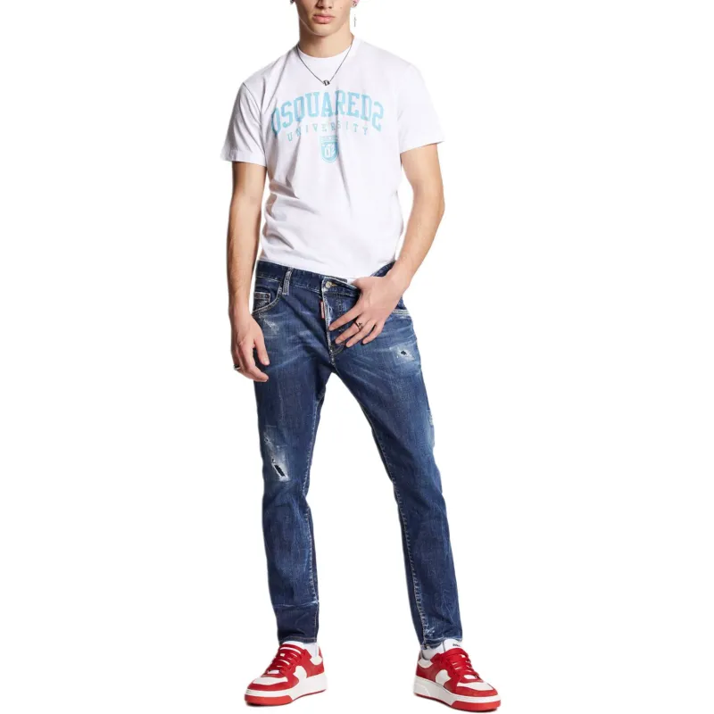 Dsquared2 Mid Rise Distressed Slim Cut Jeans-1