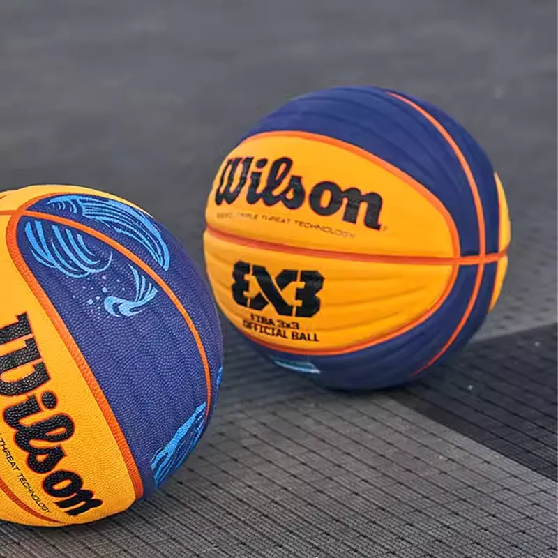 Wilson PU Basketball Blue Orange Size 6 Training-2