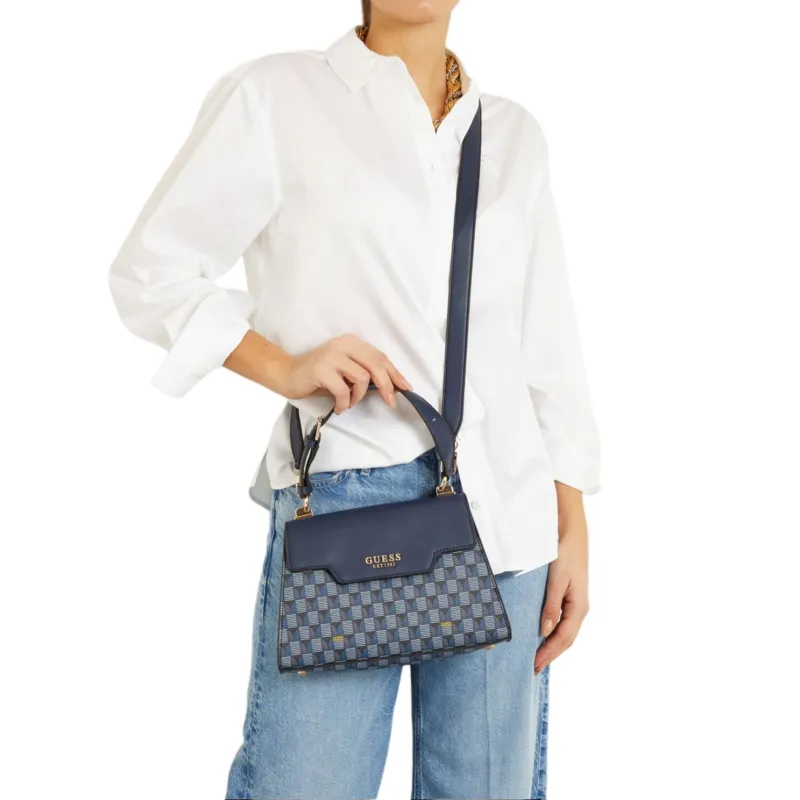 GUESS Artificial Leather Handbag Shoulder Bag Crossbody Bag Mini Women's Blue-4