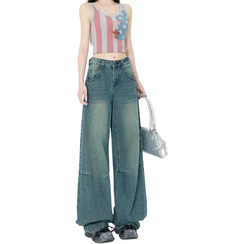 Concubine Zhu Jeans Women's Yellow Blue-3