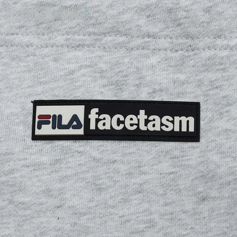 FILA FUSION x FACETASM Knitted Sweatpants Men's Silver Flower Gray-3