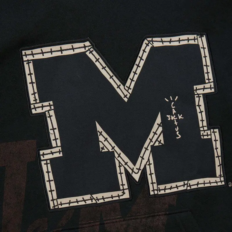 Travis Scott X Mitchell & Ness Michigan Wolverines Overlap Pullover Hoodie-2