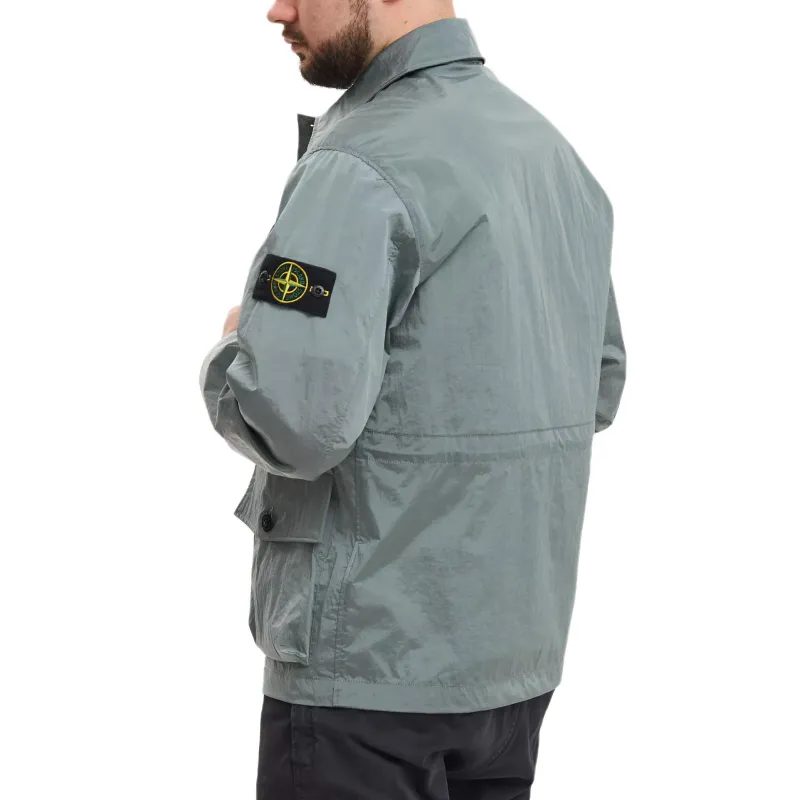 STONE ISLAND SS23 Jackets Coats Men's Metallic Silver Blue-4