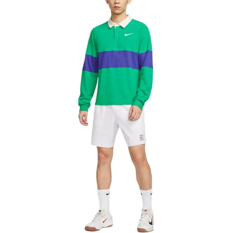 Nike Dri FIT ADVCourt Slam SS25 Tennis Top Men's Stadium Green/Midnight Blue/White-1