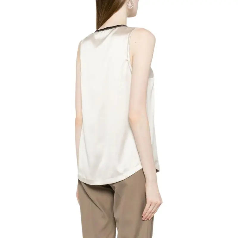Brunello Cucinelli Scoop Neck Silk Tank-3