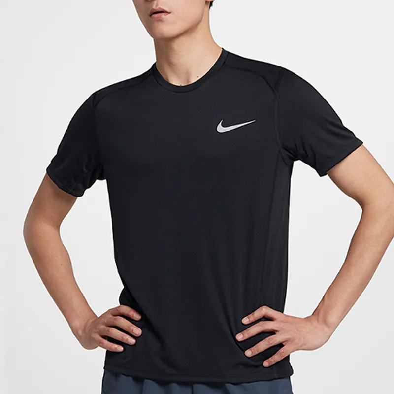 Nike MILER T Shirts Men Black-2